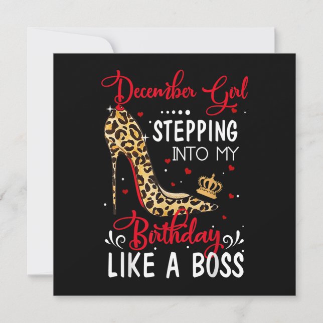 December Girl Stepping into My Birthday Like a Bos Invitation (Front)