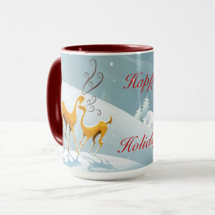 December Happy Holidays Winter Scene Mug