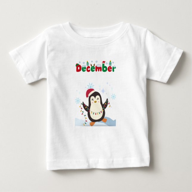 December- Happy Penguin - Baby Tee (Front)