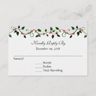 December Holiday Wedding RSVP Reply Response Card