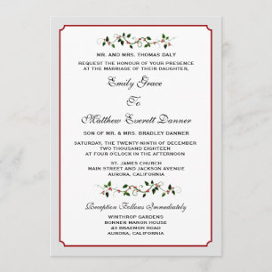 December Holiday Winter Formal Wedding Invitation