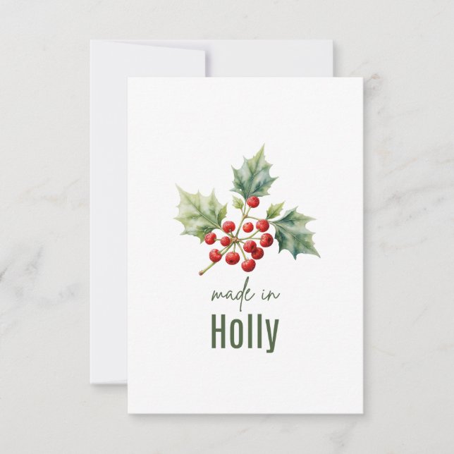 December Holly Birth FlowerThank You Card (Front)