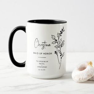 December Maid of Honour Holly Berry Birth Flower Mug