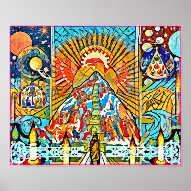 December Naive Folk Art Winter Celebration Poster (Front)