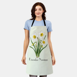 December Narcissus Flowers Apron