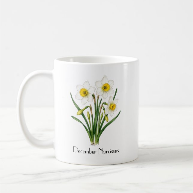 December Narcissus Flowers  Coffee Mug (Left)