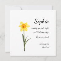 December Narcissus Personalised Birthday