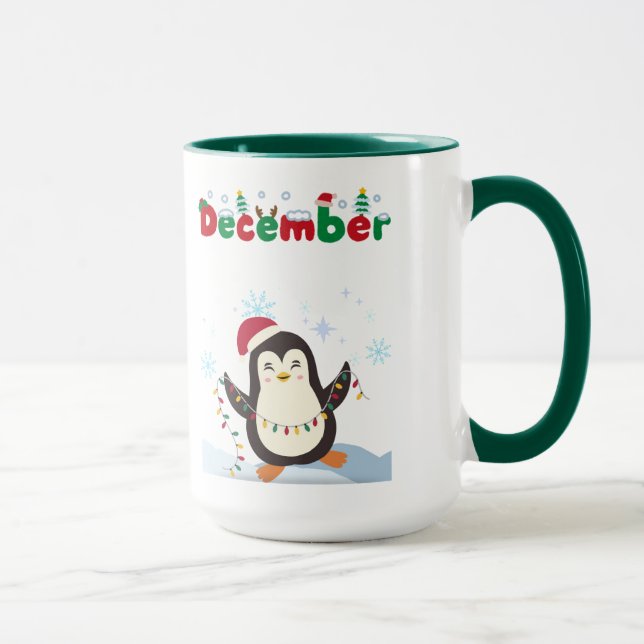 December Penguin Holiday Coffee Mug (Right)