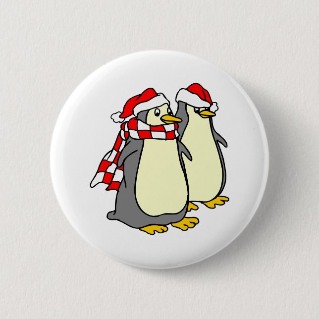 December Penguins 6 Cm Round Badge (Front)