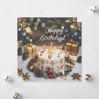 December Sparkling Birthday Card/Sparkling Decembe Holiday Card