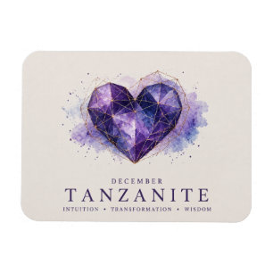 December Tanzanite Heart Birthstone Flexi Magnet