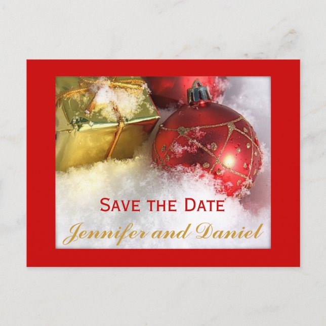 December Wedding Announcement Card (Front)