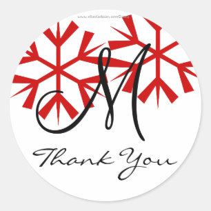 December Wedding Monogram M Thank You Seal