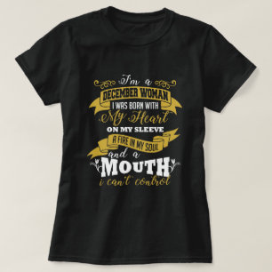 December Woman Birthday Black T-shirt