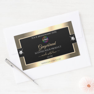 Decent Black Shiny Golden with Logo Product Label
