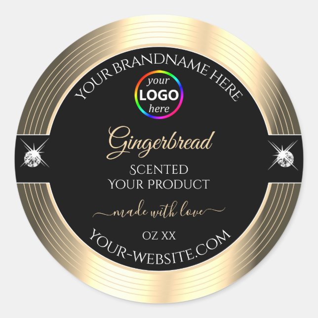 Decent Black Shiny Golden with Logo Product Label (Front)