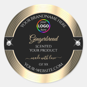 Decent Black Shiny Golden with Logo Product Label