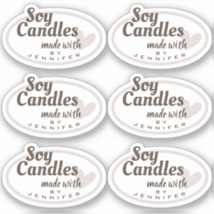 Decent Brown Made with Love Heart Natural Candles