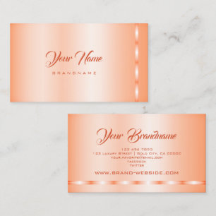 Decent Shimmery Pastel Peach Orange Decorative Business Card