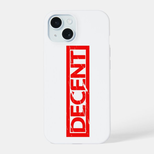Decent Stamp iPhone 15 Case (Back)