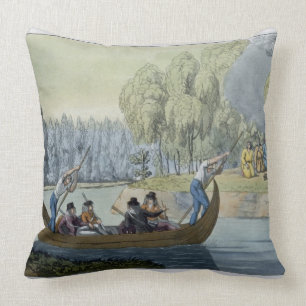 Deception of Captain Wallis by Queen Oberea, plate Cushion