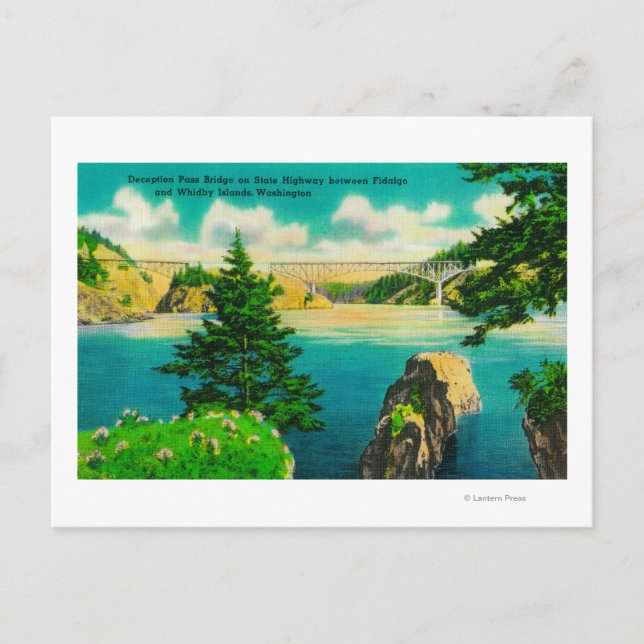 Deception Pass Bridge, Fidalgo and Whidby Island Postcard (Front)
