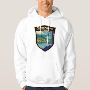 Deception Pass State Park Bridge Washington Badge Hoodie