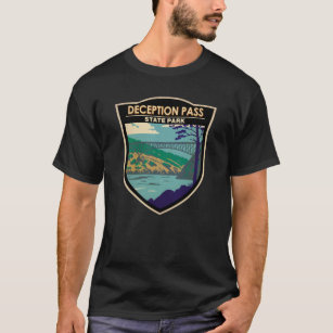 Deception Pass State Park Bridge Washington Badge T-Shirt