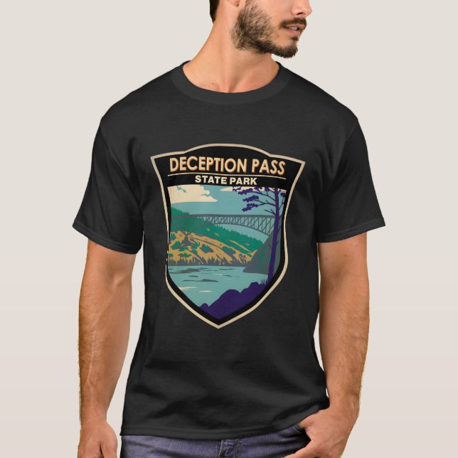 Deception Pass State Park Bridge Washington T-Shirt (Front)