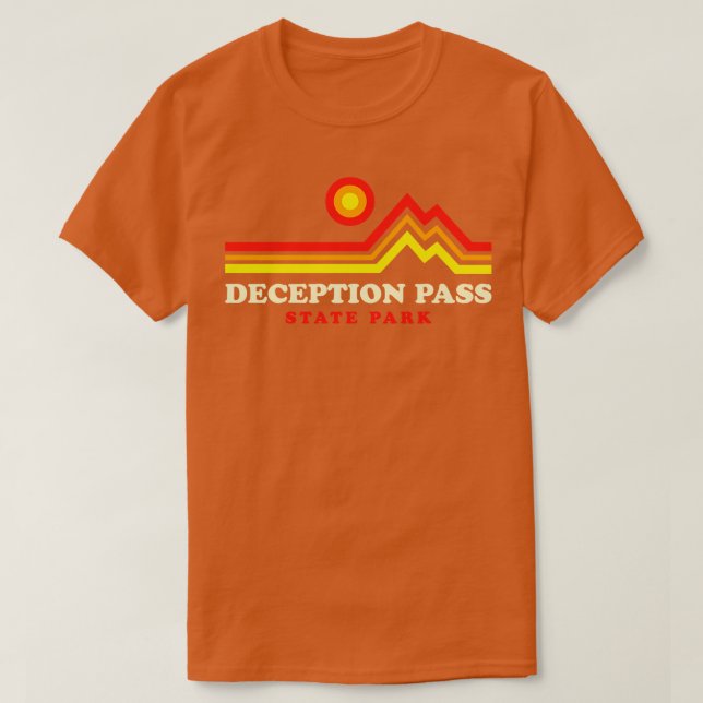 Deception Pass State Park Hikes Washington Camping T-Shirt (Design Front)
