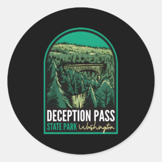 Deception Pass State Park Washington Classic Round Sticker