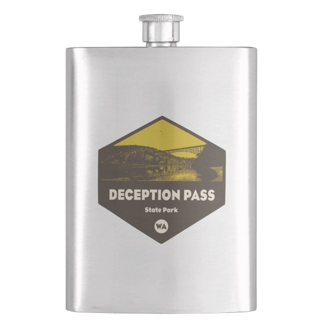 Deception Pass State Park Washington Hip Flask (Front)