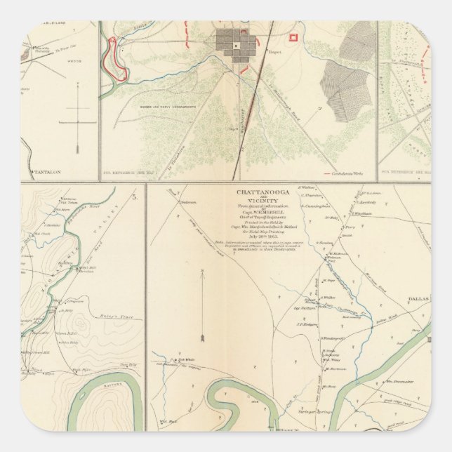 Decherd, Manchester, Tullahoma, Jasper Square Sticker (Front)