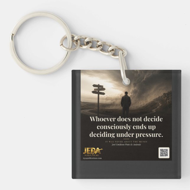 Decide Consciously Book Quote Key Ring (Front)