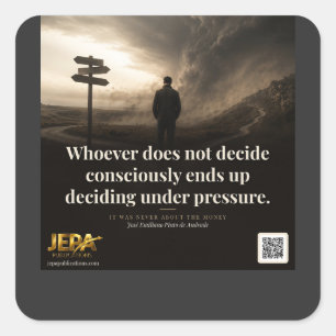 Decide Consciously Book Quote Square Sticker