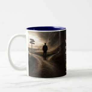 Decide Consciously Book Quote Two-Tone Coffee Mug