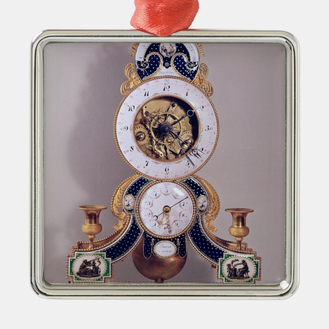 Decimal and duodecimal clock metal tree decoration (Front)