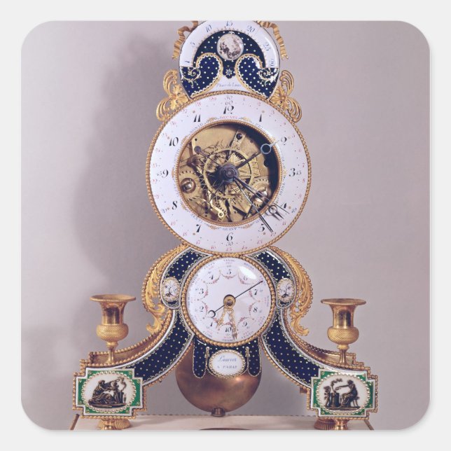 Decimal and duodecimal clock square sticker (Front)