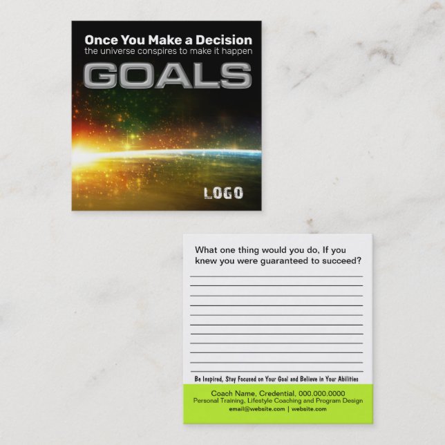 Decision Goal Card (Front/Back)
