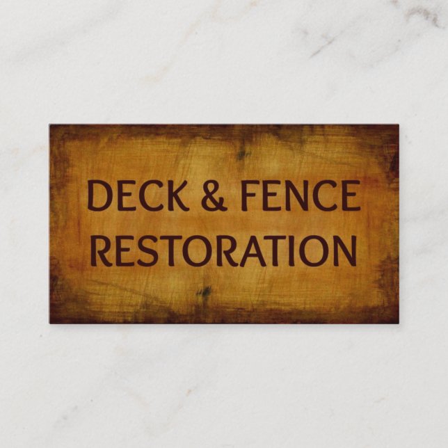 Deck and Fence Restoration Wood Business Card (Front)
