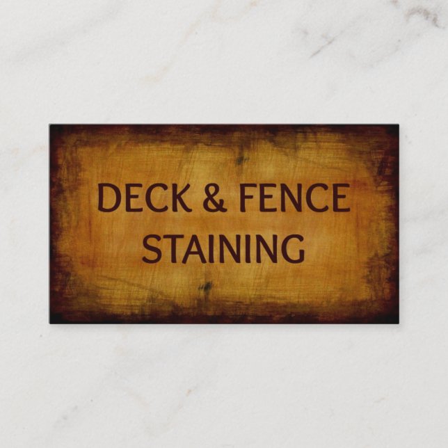 Deck and Fence Staining Wood Business Card (Front)