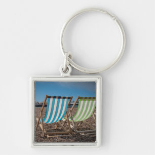 Deck Chairs Looking At The Sea Key Ring