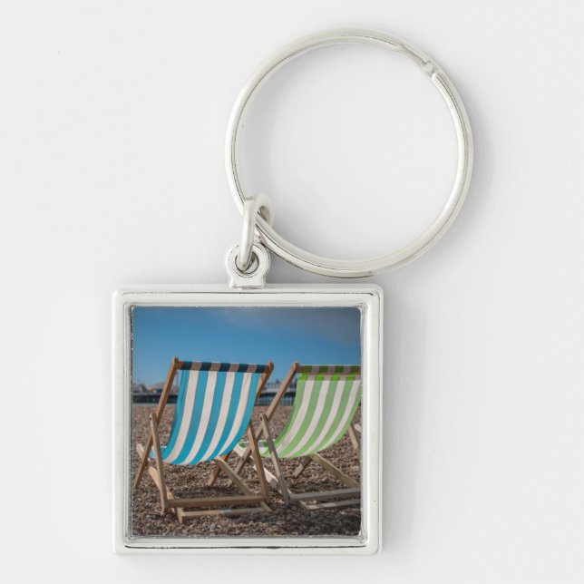 Deck Chairs Looking At The Sea Key Ring (Front)