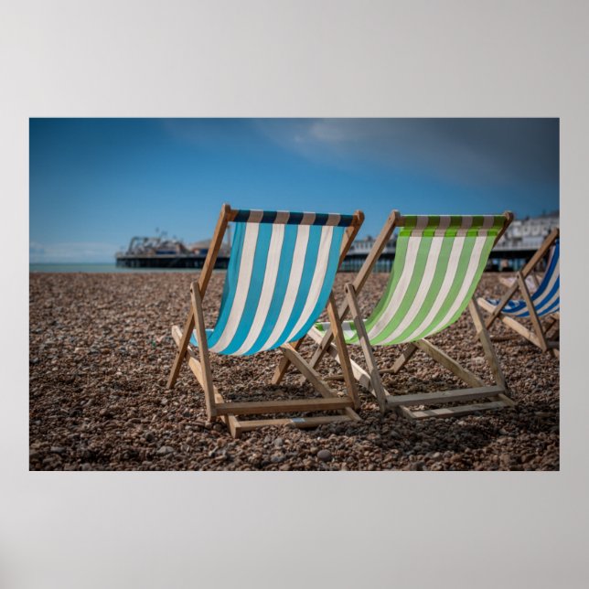 Deck Chairs Looking At The Sea Poster (Front)