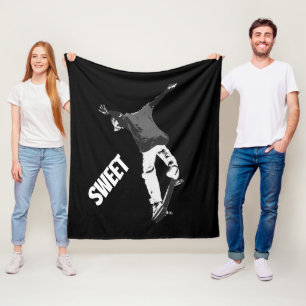 "Deck Flipping" Skateboarding Stunt Fleece Blanket