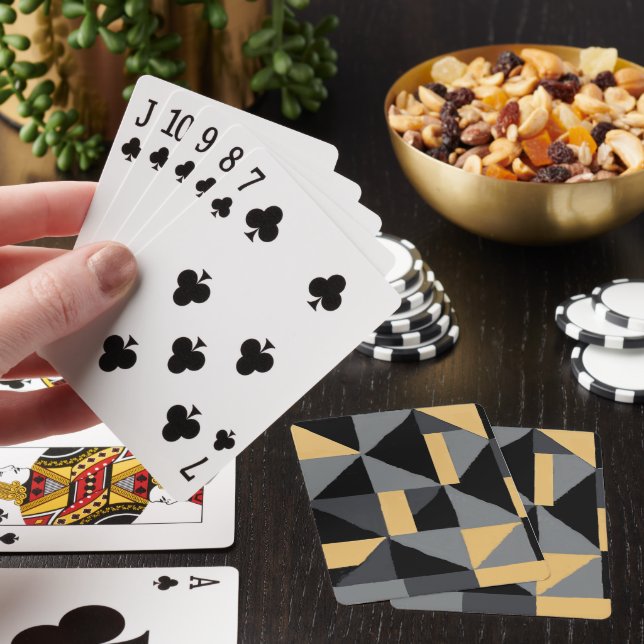 Deck of Cards – Black and Gold Geometry (In Situ)