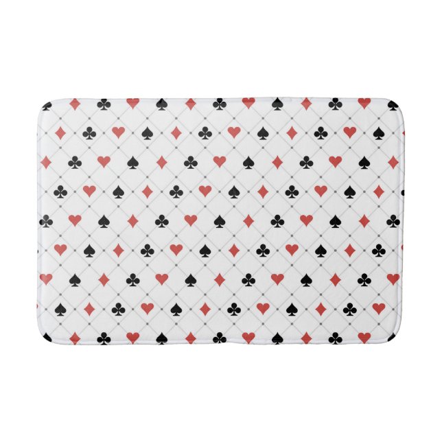 Deck of Cards Pattern Bath Mat (Front)