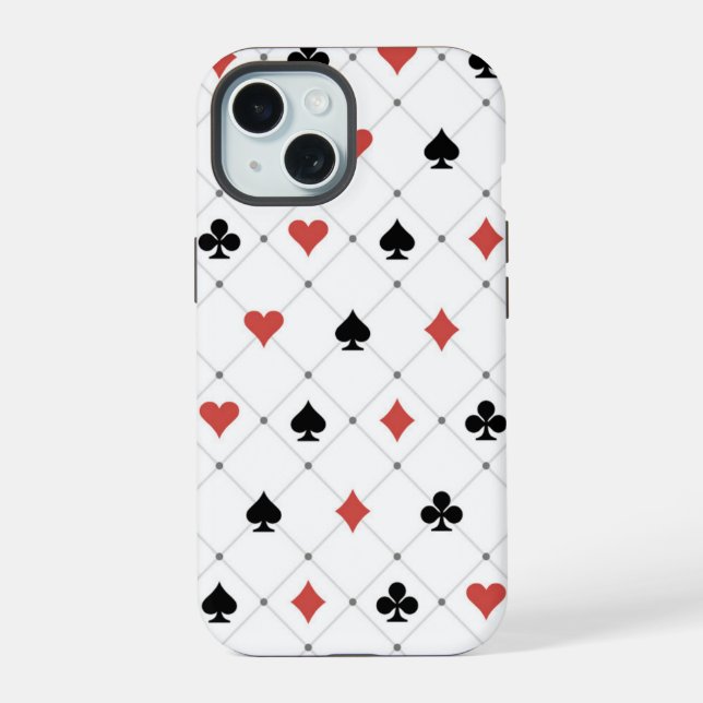 Deck of Cards Pattern iPhone 15 Case (Back)