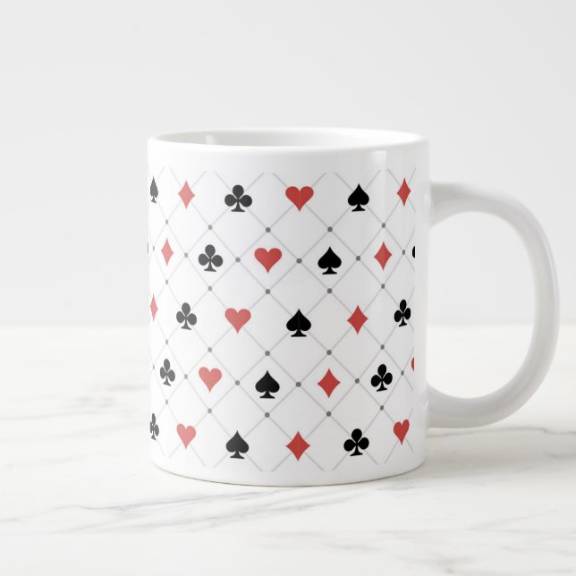 Deck of Cards Pattern Large Coffee Mug (Right)