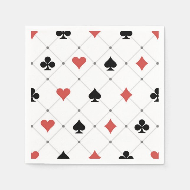 Deck of Cards Pattern Napkin (Front)